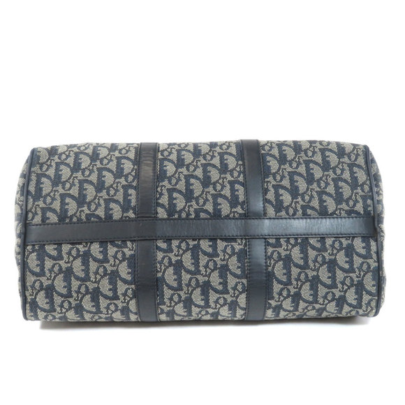 Christian Dior Trotter Pattern Boston Bag Canvas Navy - Picture 4 of 9
